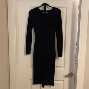 Michael Kors MIDI Ribbed Long Sleeve Dress